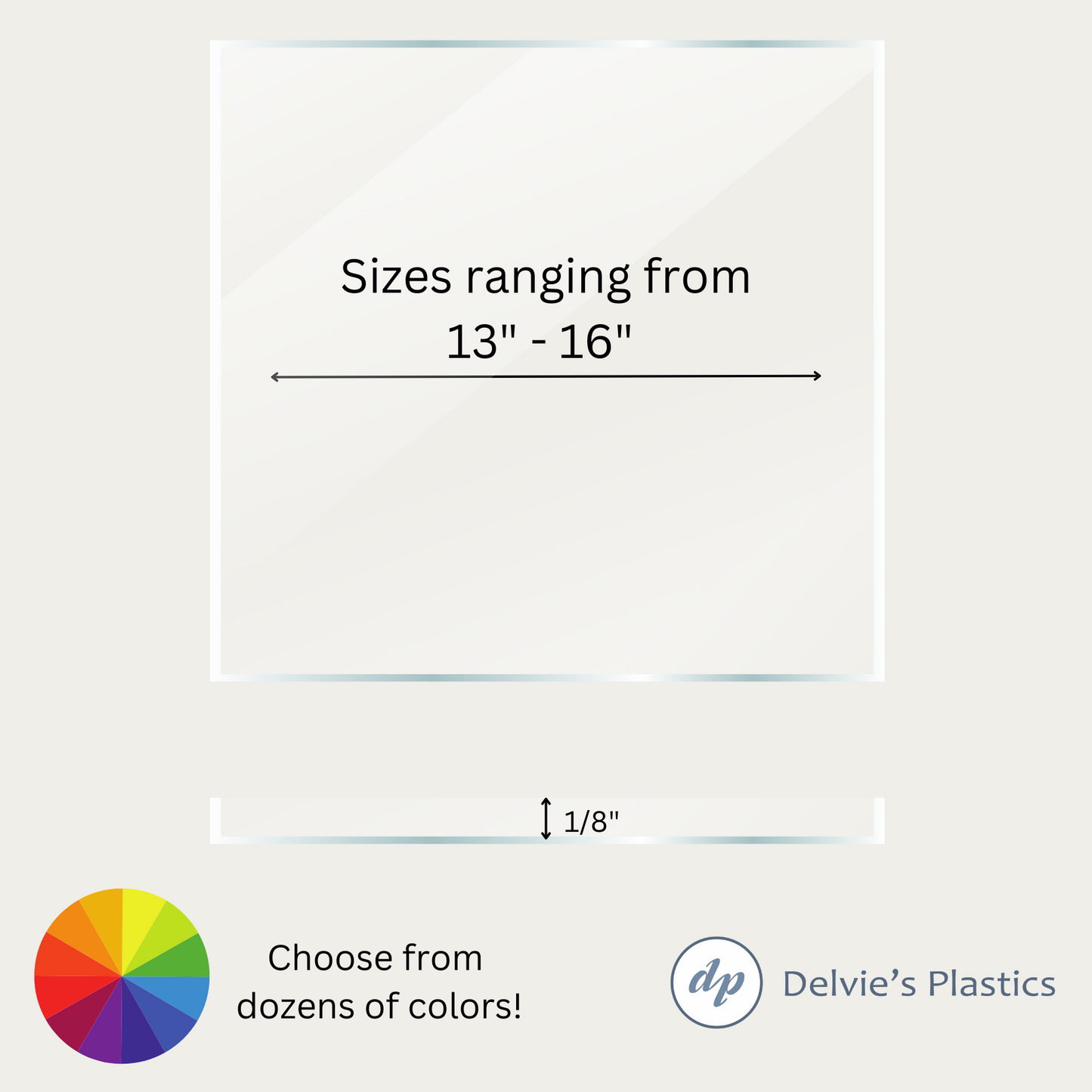 13" - 16" Squares | Laser Cut Color Acrylic Blank Squares