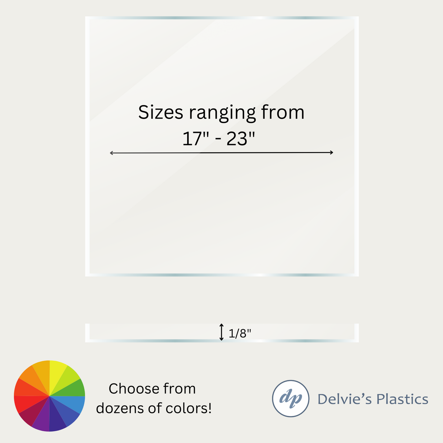 17" - 23" Squares | Laser Cut Color Acrylic Blank Squares