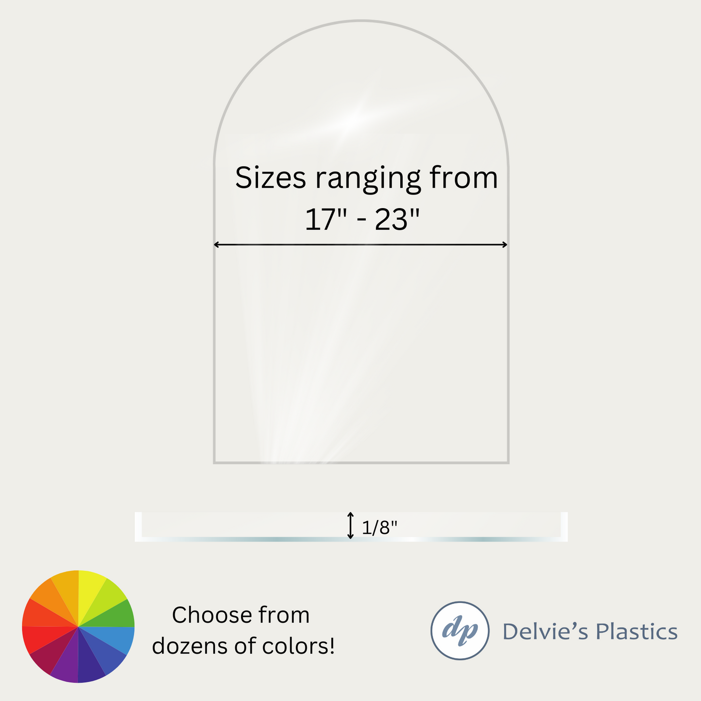 17" - 23" Arches | Laser Cut Color Acrylic Blank Arches