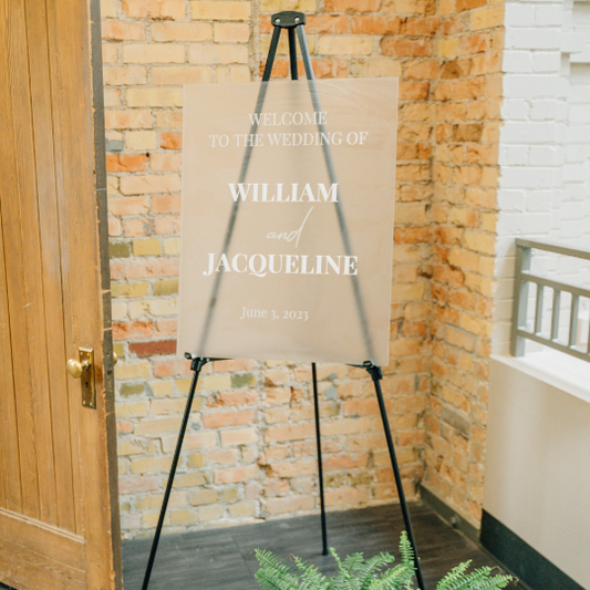 Engraved Wedding Welcome Sign