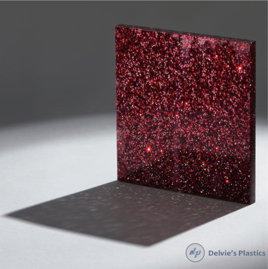 Scarlet Red Glitter Acrylic Sheet