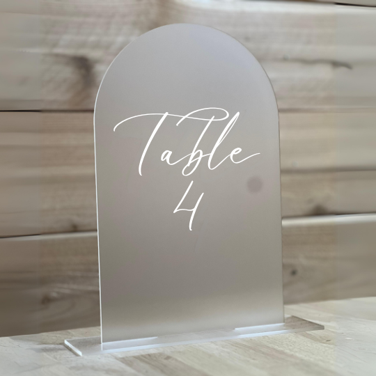 Frosted Arched Table Number