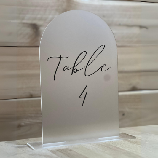 Frosted Arched Table Number